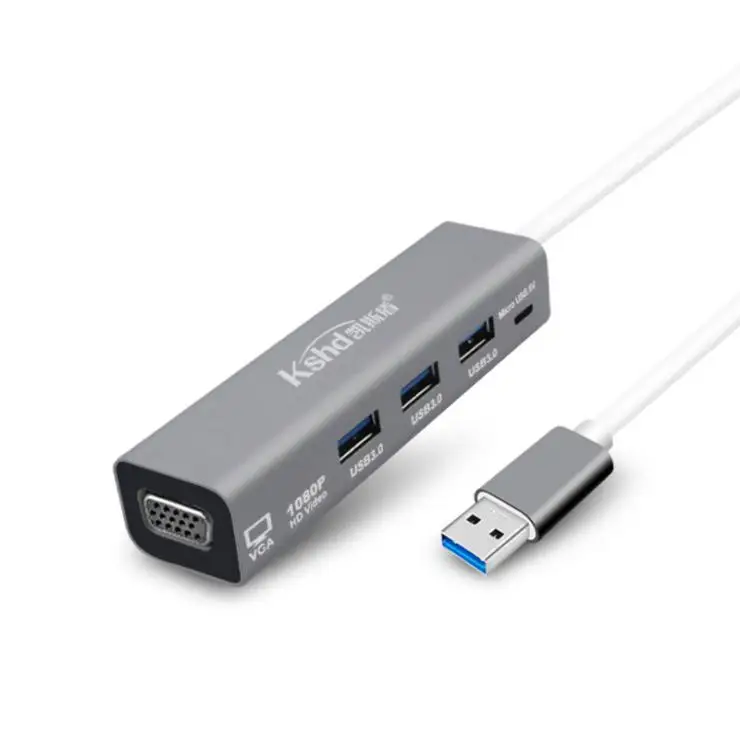 USB 3.0 To 3 USB 3.0 and VGA hub dock for surface pro 5 6