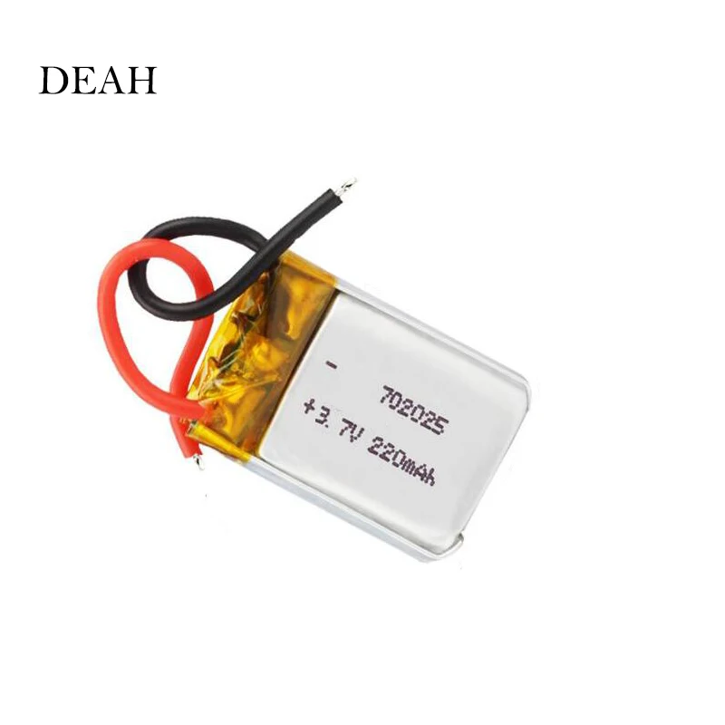 

3.7V 220mAh 702025 Li-polymer Rechargeable Battery for Mp3 Bluetooth headset speaker video recorder wireless mouse Li-ion cells