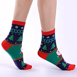 Рождественские теплые милые носки с животным принтом женские хлопковые осенние зимние носки корейские забавные женские сумасшедшие носки