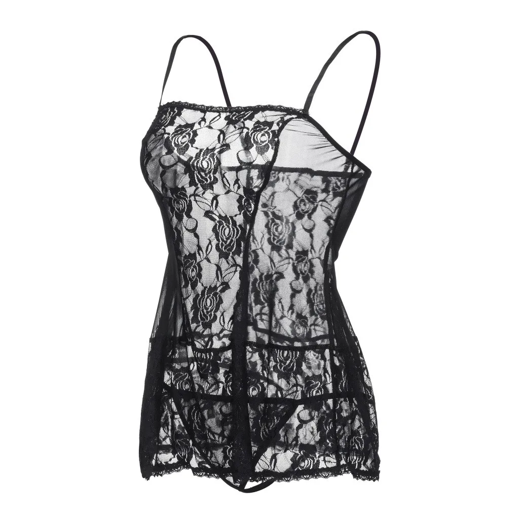 Сексуальное женское кружевное белье Babydoll нижнее Ночная рубашка плюс размер