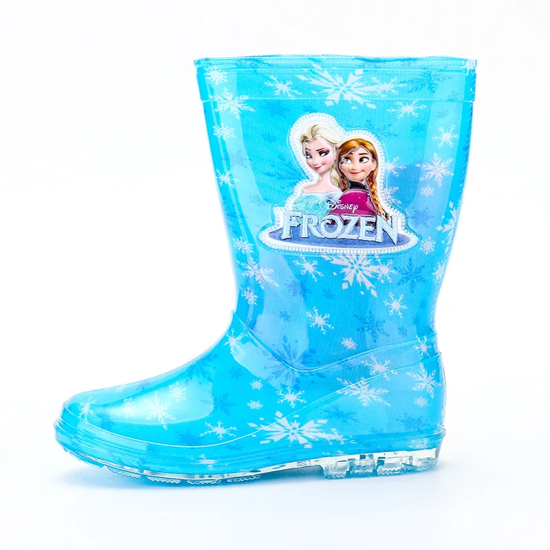 Acheter 2018 nouveau Disney princesse congelés enfants pluie bottes en caoutchouc chaussures de bande dessinée hommes et femmes PVC filles d eau chaussures taille 26 31