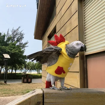 

Gingerain Bird clothes Parrot clothes red scarf original hand-made custom bird clothes Hooded Sweater red scarf