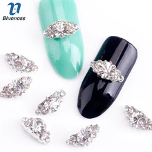 Blueness 10 шт. 3d-украшения для ногтей Diy Блестящая серебряная подвеска из сплава прозрачные стразы маркиза для ногтей инструменты подарок