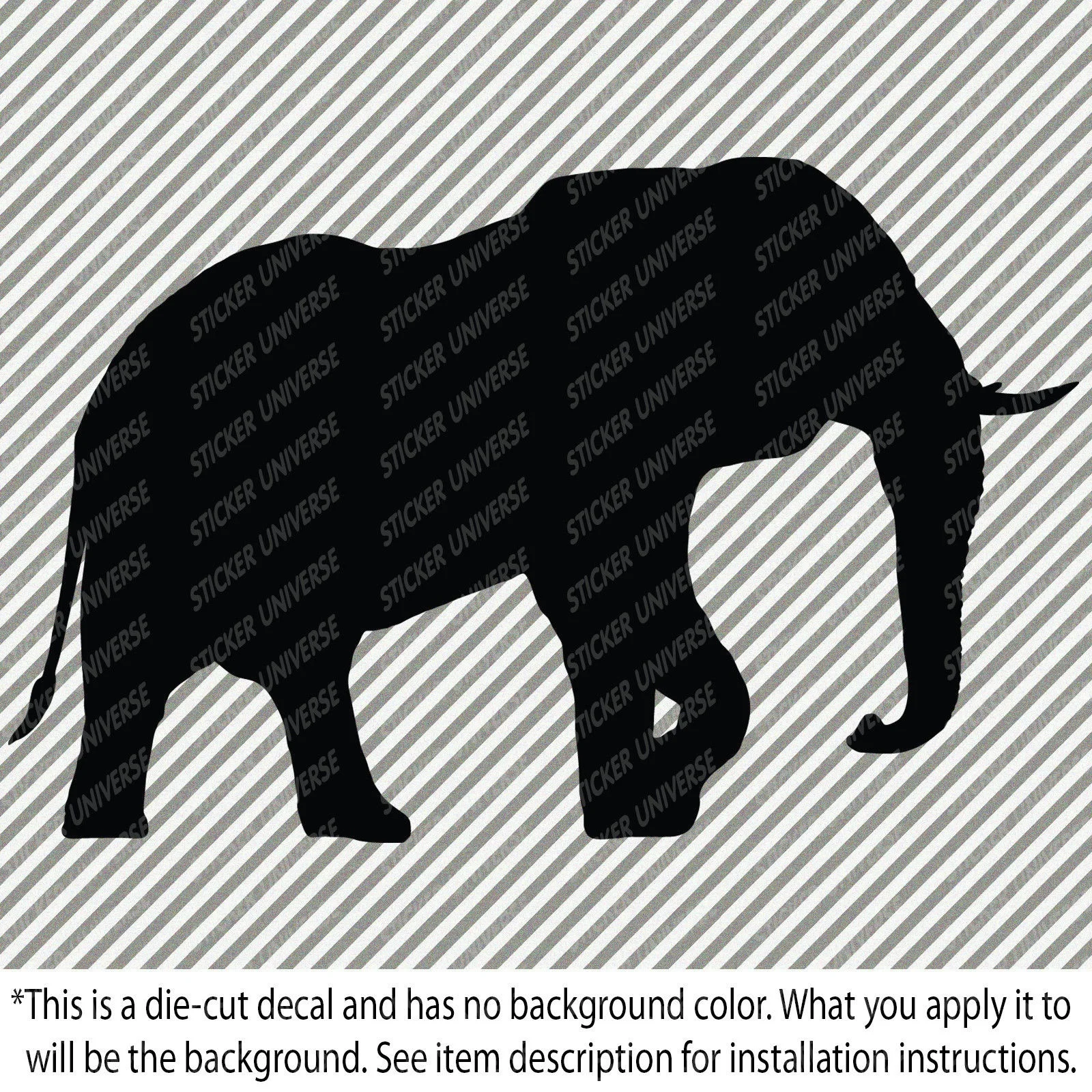 Elephant Vinyl Die Cut Decal Bumper Sticker Africa Wild Animal Tusk Safari #0168