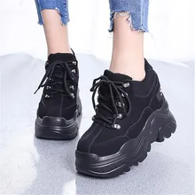 Прямая поставка женский кроссовки на высокой платформе дышащая обувь, увеличивающая рост кроссовки на толстой подошве GZXX094