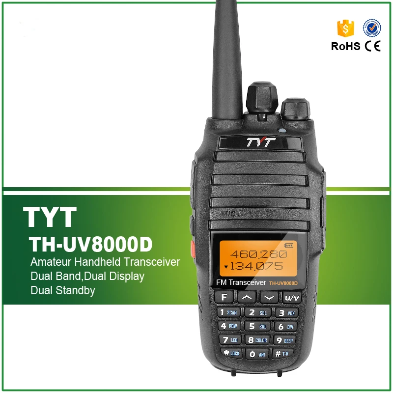 

Upgrade Version Brand New 10W TYT TH-UV8000D Dual Band VHF UHF Amateur Handheld Transceiver Walkie Talkie