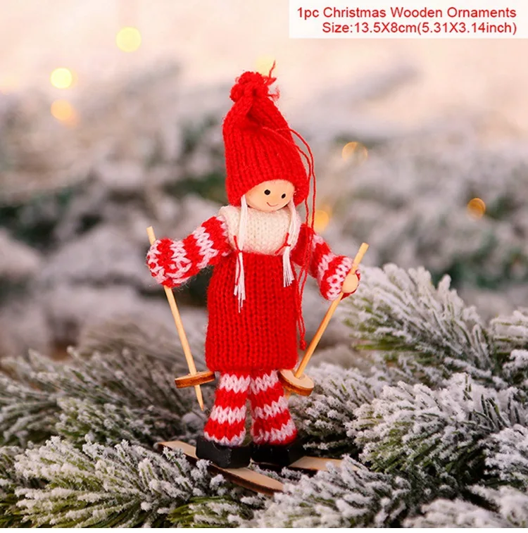 Милые новогодние куклы Ангел Кулон на дерево Рождественское украшение Рождественские украшения для дома Рождество Декор Navidad Noel - Цвет: Christmas Doll 9