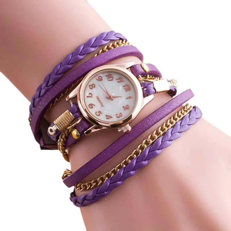 

Newly Women's Watch Watch New Fashion Wrap Around Bracelet Watch Synthetic Leather Chain Watch Mechanical Gifts JE8