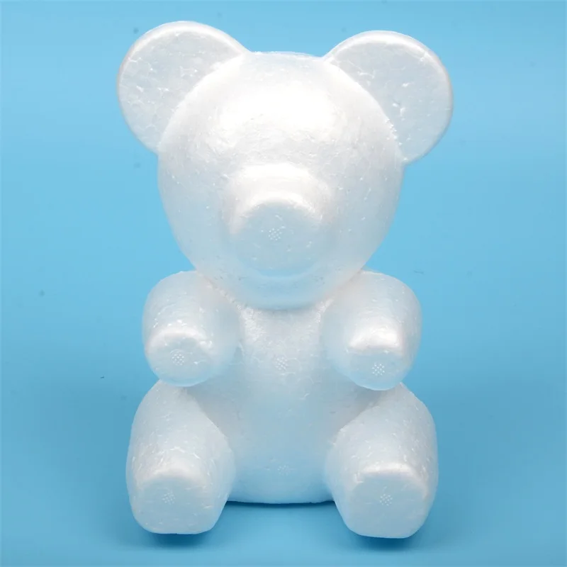 1pcs Polystyrene Styrofoam Foam Rose Bear White Craft For DIY Christmas Party Decoration Wedding New Year Valentines Day Gift