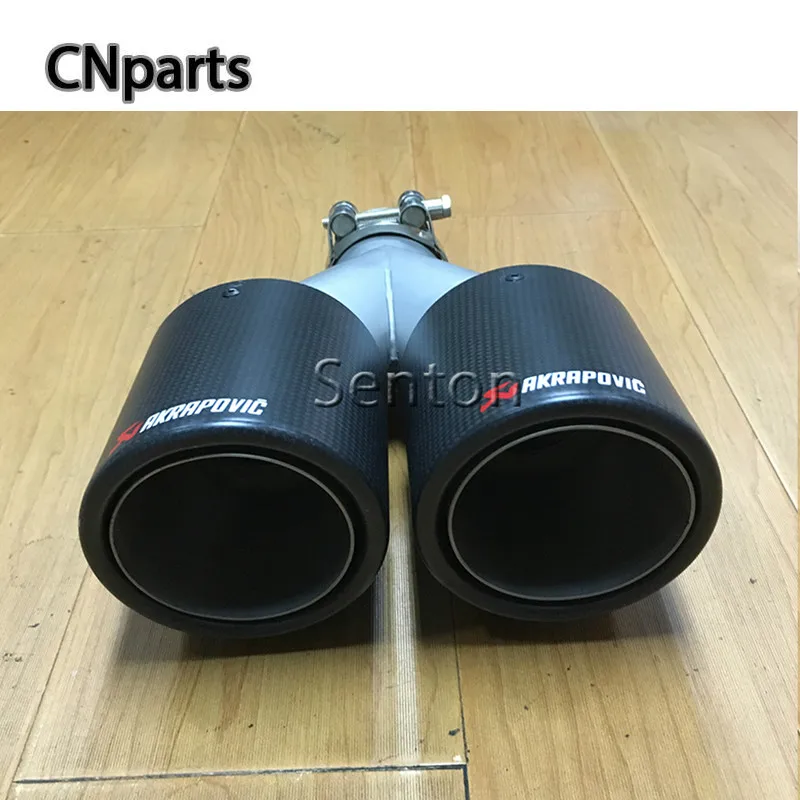 

Twin Outlet Akrapovic Tips Carbon Car Exhaust End Tip Muffler Pipe Modified For BMW Mercedes Honda Toyota Mazda Lexus Volvo