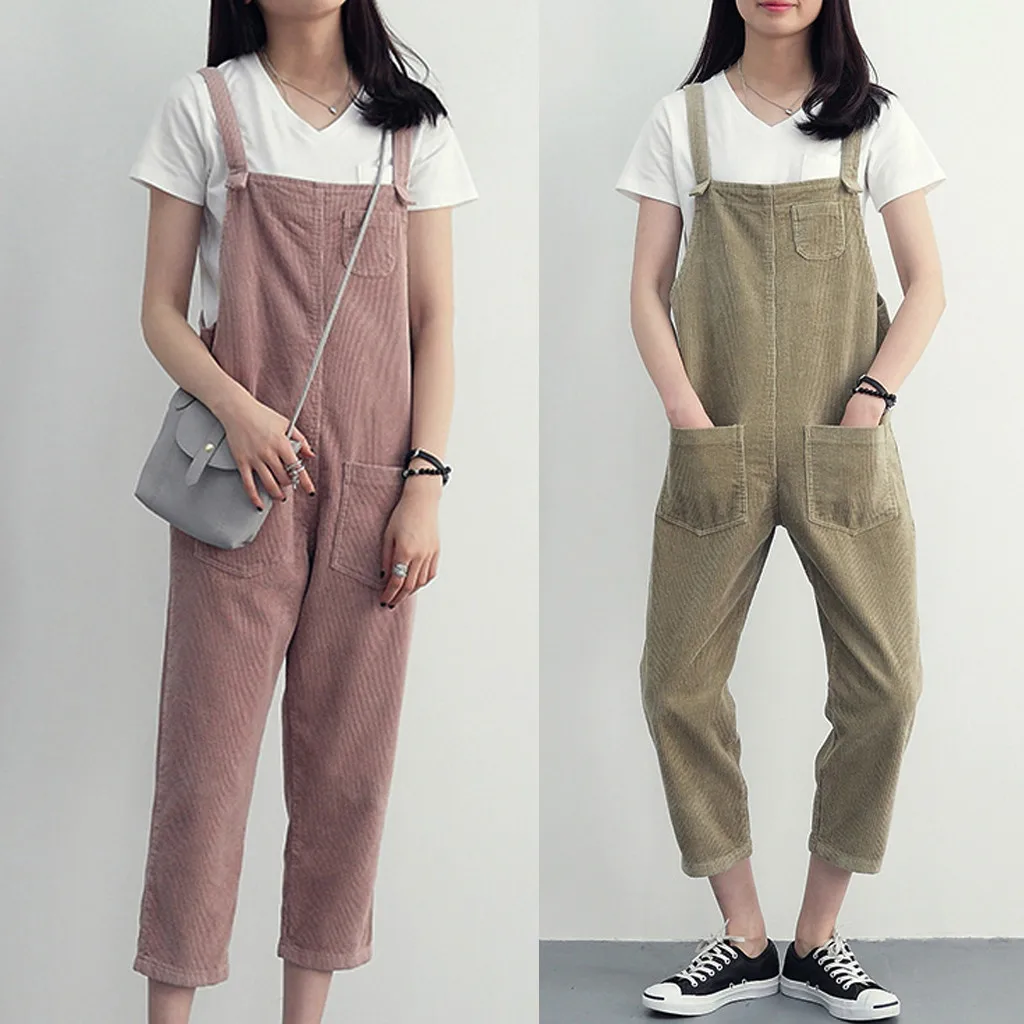 

jumpsuits for women 2019 Sleeveless Pocket Casual Loose Long Playsuit Party Jumpsuit womens rompers combinaison femme#BY25