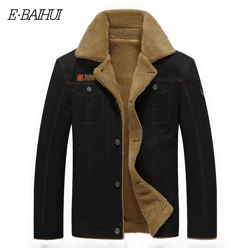 E-BAIHUI, модная мужская флисовая куртка, зимняя военная куртка-бомбер, теплые куртки, Jaqueta Masculina, Мужская черная куртка-бомбер, мужская куртка G056