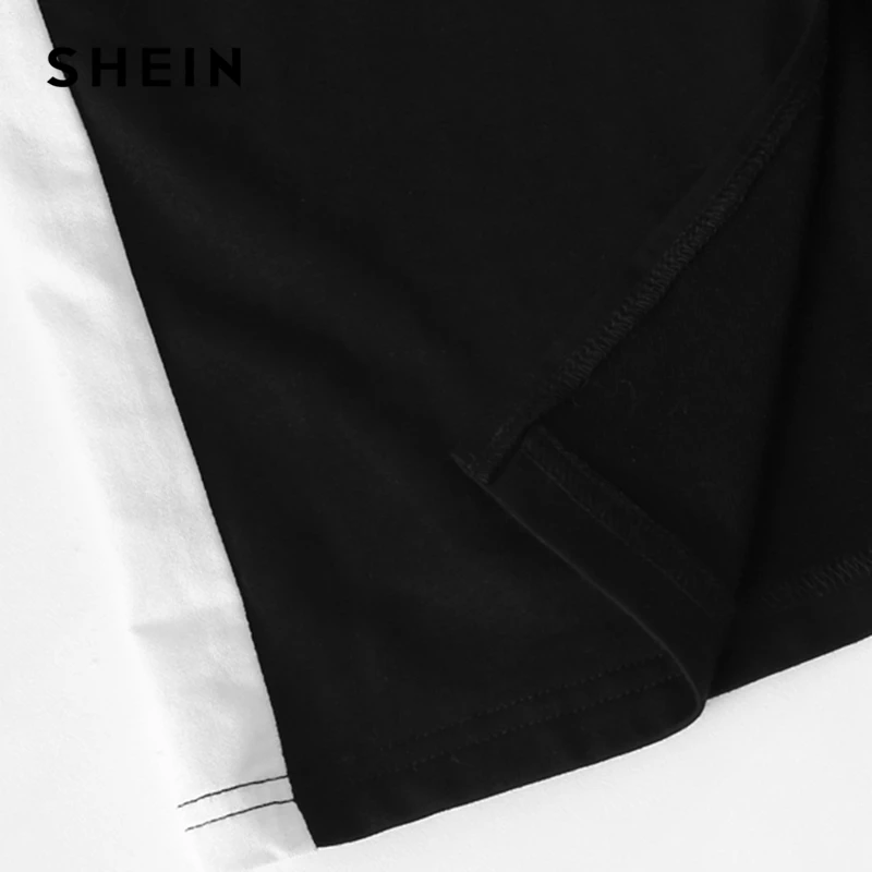 SHEIN/Черный Повседневный Топ с буквенным принтом и юбка для девочек; комплект из двух предметов; детская одежда; коллекция года; Весенний комплект детской одежды с длинными рукавами