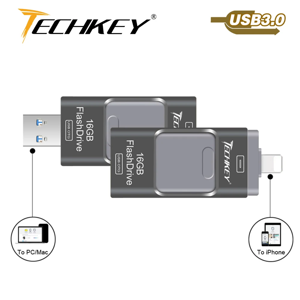 

new OTG usb flash drive for iphone 7 6s usb 3.0 for ipad mini pen drive 8GB 16GB 64GB 128GB pendrive 32GB memoria cel usb stick