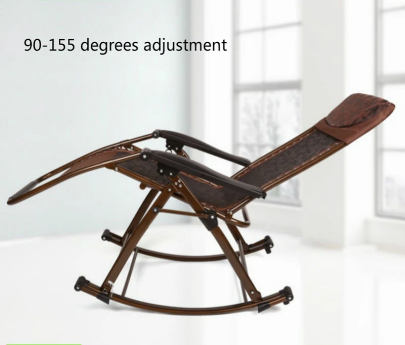 Online Rumah Tangga Leisure Deck Foldable Multi Fungsi Orang Tua Kursi Portable Balkon Taman Adjustable Sudut Kursi Goyang