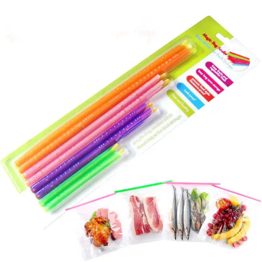 8Pcs 4 Sizes Seal Stick Storage Chip Bag Fresh Food Snack Clip Grip