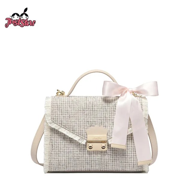 Just Star Women S Linen Handbags Las Fashion Bow Lock Shoulder Just Star Women S Linen Handbags Las Fashion Bow Lock Shoulder Purse Female Leather All Match