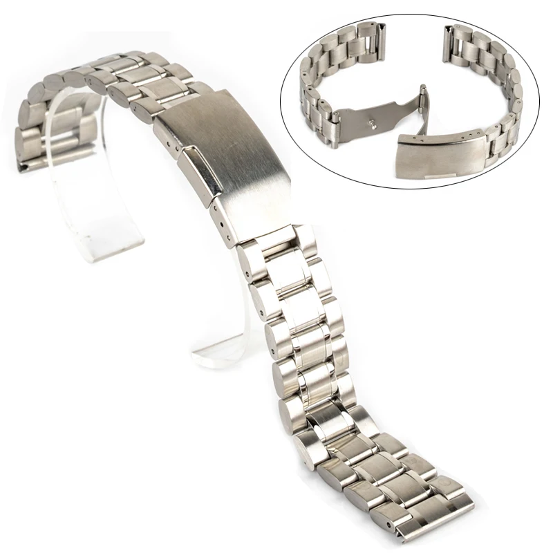 Luxury Brand Watch Accessories Watch Band 18mm 20mm 22mm 24mm Stainless Steel Strap Steel Buckle Wrist WatchBand
