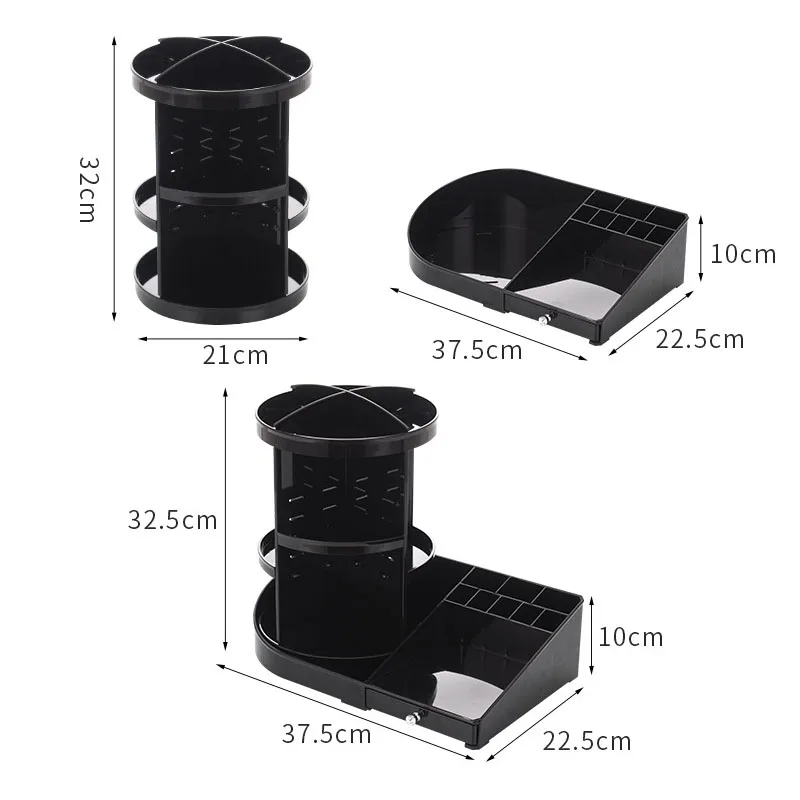 Настольная сумка-Органайзер для макияжа, креативный, сделай сам, вращение на 360 градусов, прозрачная акриловая коробка для косметики, профессиональный чехол для макияжа