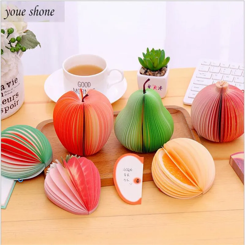 

1PCS KAWAII 3D Fruit shape Memo pad sticky notes paper large DIY self adhesive memo pads for school supplies YOUE SHONE