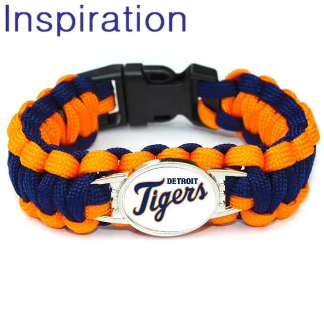 2018 Fashion Detroit Tigers Paracord Bracelet Outdoor 2018 Fashion Detroit Tigers Paracord Bracelet Outdoor Umbrella Rope Survival Baseball Team Jewelry For