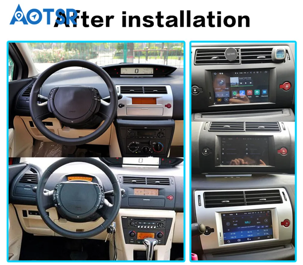 Top Android 9.0 4+64GB Car DVD Player GPS Glonass Navi for Citroen C4 C-Triomphe C-Quatre 2005 2006 2007 2008 2009 Radio Audio Stereo unit tape recorder headunit Console multimedia system auto radio 2