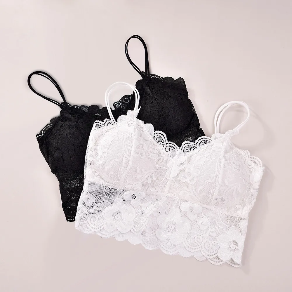 

Women Sexy Bra Straps Lace Breathable Chest Pad Sports Underwear #20181004