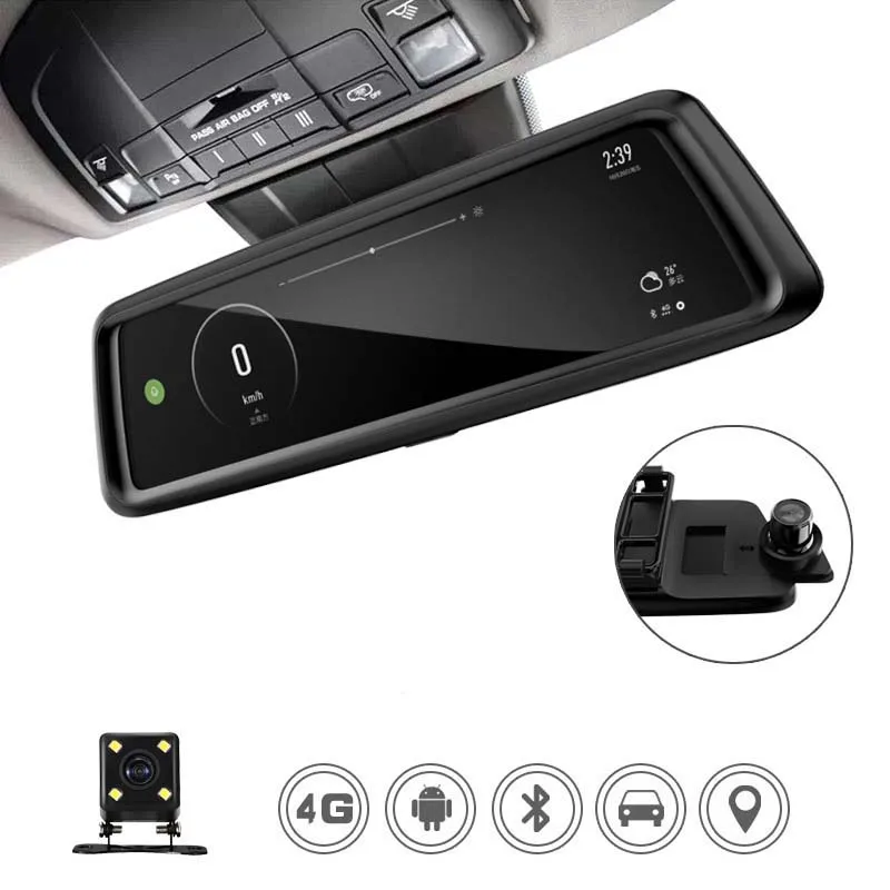 

ANSTAR 1080P Dvr Dash Camera 10'' Touch Screen Car DVR Video Recorder 4G ADAS Parking Rear View Rearview Mirror Monitor Camera