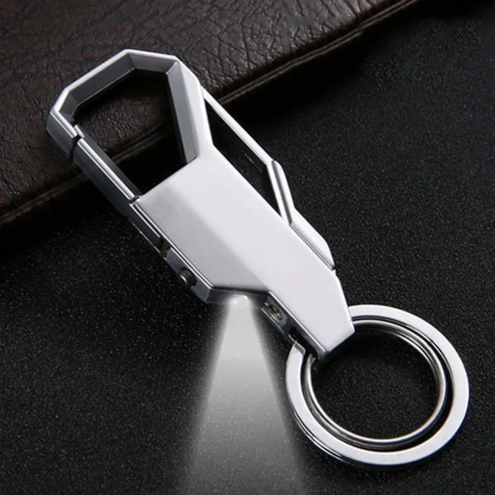 Fashion LED Lighting Men Metal Key Chain Multifunctional Car Key Ring