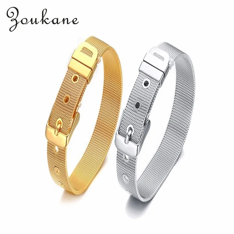 

Silver/Gold Stainless Steel Mesh 8MM Bangle Bands DIY Accessories Bracelet Fit 8MM Slide Charms WB06-1-3