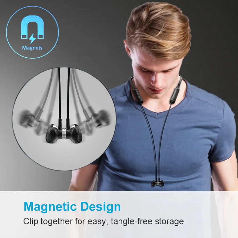 Bluetooth 5.0 Sports Earphone Wireless Earbuds Headphones with Mic for Phone Neckband Bass Headset Wireless In-ear Earphones     (8)