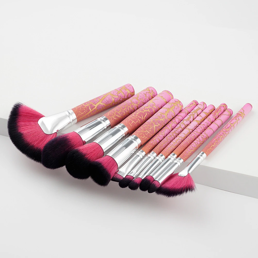 New 10Pcs Cosmetic Eyebrow Eyeshadow Brush Makeup Brush Sets Kits Tools (3)