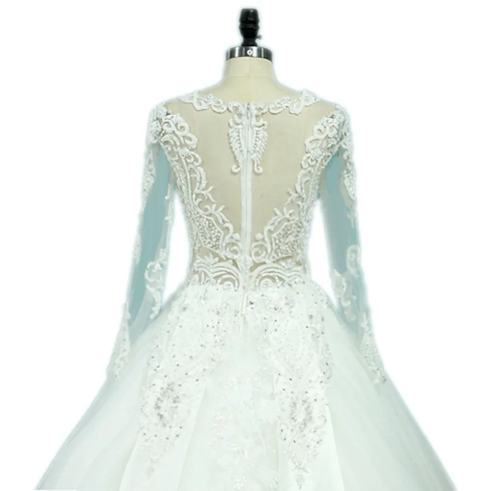 Роскошное бальное платье; свадебное платье с длинными рукавами и аппликацией; vestido de noiva; Свадебные платья с вышивкой; Robe Femme Enceinte