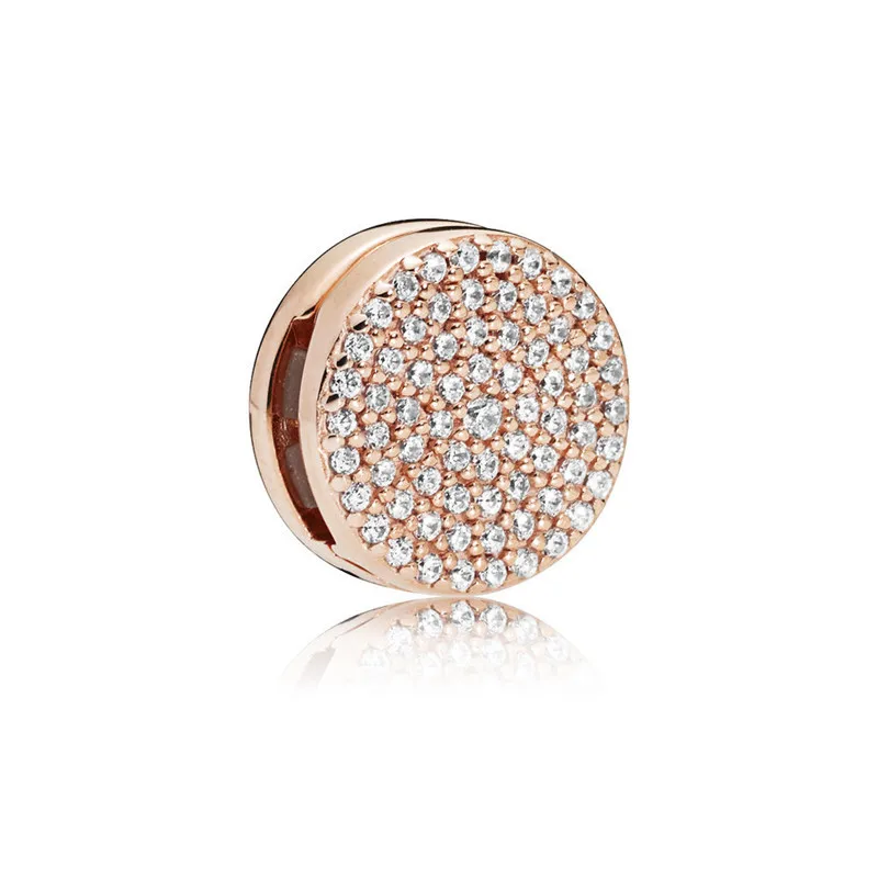 

Rose Golden Crystal Elegance Round Reflexions Beads for Jewelry Making Silver 925 Jewelry DIY for Reflexions Charms Bracelets