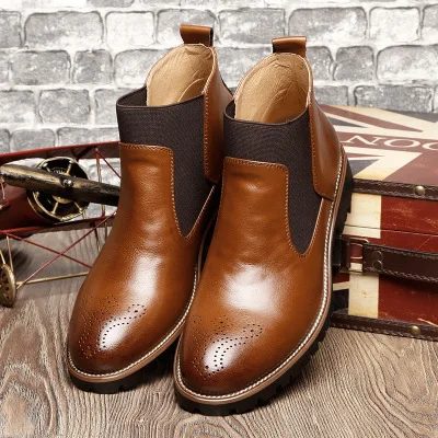 

Summer New Men's Boots Shoes Boots Increased Lazy Shoes Solid Color Thick Casual Round Shoes Boots