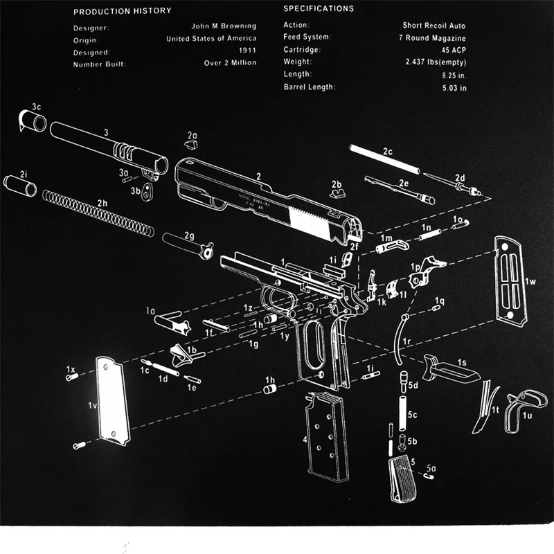 Охотничий пистолет чистящий коврик для верстака резиновый ковер 17x11 водонепроницаемый с диаграммой частей и инструкции Armourist коврик для верстака 37-0068