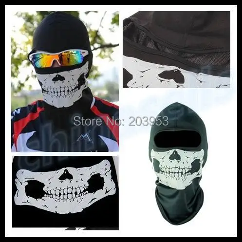 Top 200pcs Skull Masks Ride Ghost Skeleton Hap Balaclava Hood Cosplay Costume bike Tactical Paintball Army Motorcycle Full Face Mask 9