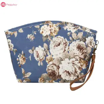 

Vintage Floral Cosmetics Pouches Female Makeup Bags For Travel Ladies Pouch Women Portable Zipper Cosmetic Bag