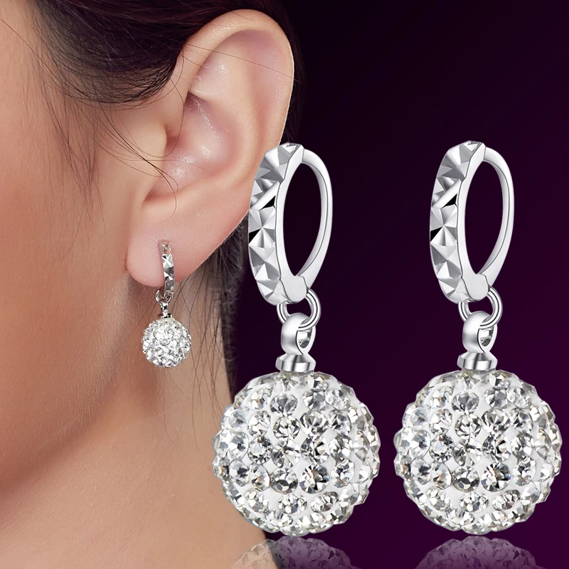 Shambhala Luxury Crystal Earrings Sparkle Princess Ball Ear Rings