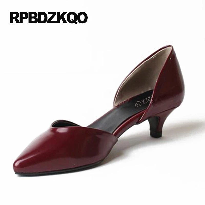 

Sandals Leather Pumps Low Heels Pointed Toe Plus Size Kitten 4 34 Ladies 10 42 2017 High D'orsay Patent Genuine 33 11 43 Shoes