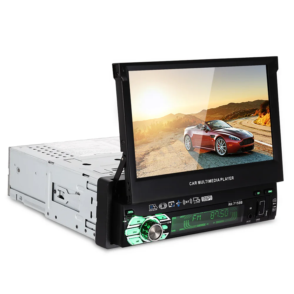 

7158B Universal 1 Din Car MP5 Player 7.0 Inch HD Touch Screen FM Radio Bluetooth MP3 Car Multimedia Player SD USB AUX In Wince