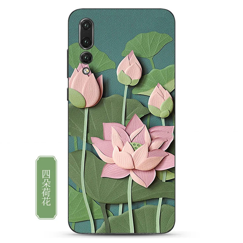 2 шт для huawei P20 P20pro чехол задняя крышка красивый цветок мягкая оболочка для huawei P 20 Чехлы для huawei P20 pro Чехол для телефона