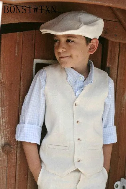 linen-hat-shorts-and-waistcoatvest-ring-bearer-first-communion-baptism-wedding