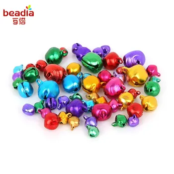 

200pcs/bag 6/8/10/12/14mm Mixed Color Bells Ringing Jingle Pendant Christmas Party Decortion Gift DIY Crafts Accessories