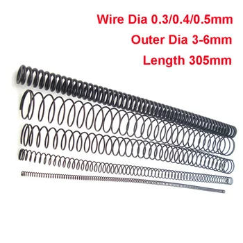 

1PCS Y Type Spring Black Manganese Steel Pressure Spring Wire Dia 0.6/0.7mm Outer Dia 4.5-10mm Length 305mm