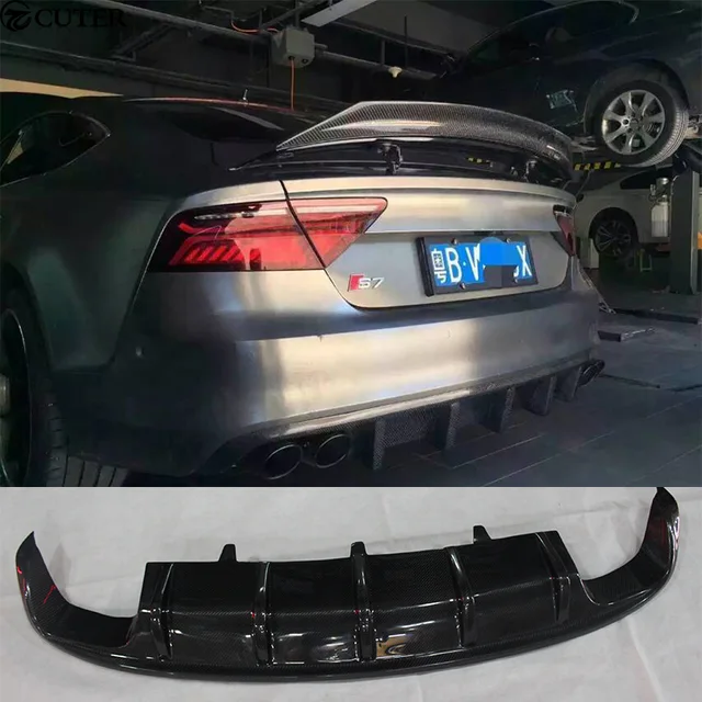 A7 Rs7 S Line Dtm Style Carbon Fiber Rear Bumper Lip Diffuser For