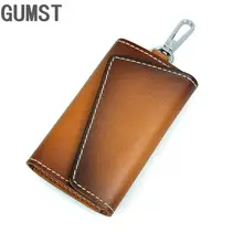 GUMST чехол для ключей из натуральной кожи, кошелек, смарт-сумка для автомобиля, сумка, кольцо, обертывание, органайзер, Чехол для мужчин с брелком