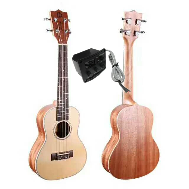 

Finlay 24" Concert Ukelele Instrument With Solid Spruce Top/Mahogany Body,Electric Acoustic ukelele With 2 Band LCD Pickup