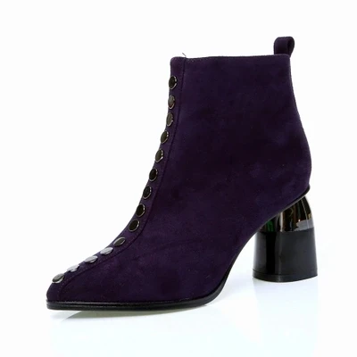 

British wind Martin boots women's boots 2018 autumn new short boots stiletto pointed high heels winter women's shoes