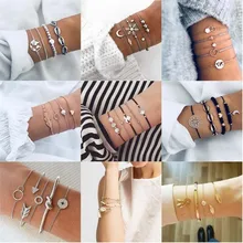 UNB женский браслет и Набор браслетов открытый регулируемый браслет золотой серебряный браслет для женщин девушки браслет летние богемные аксессуары